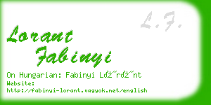 lorant fabinyi business card